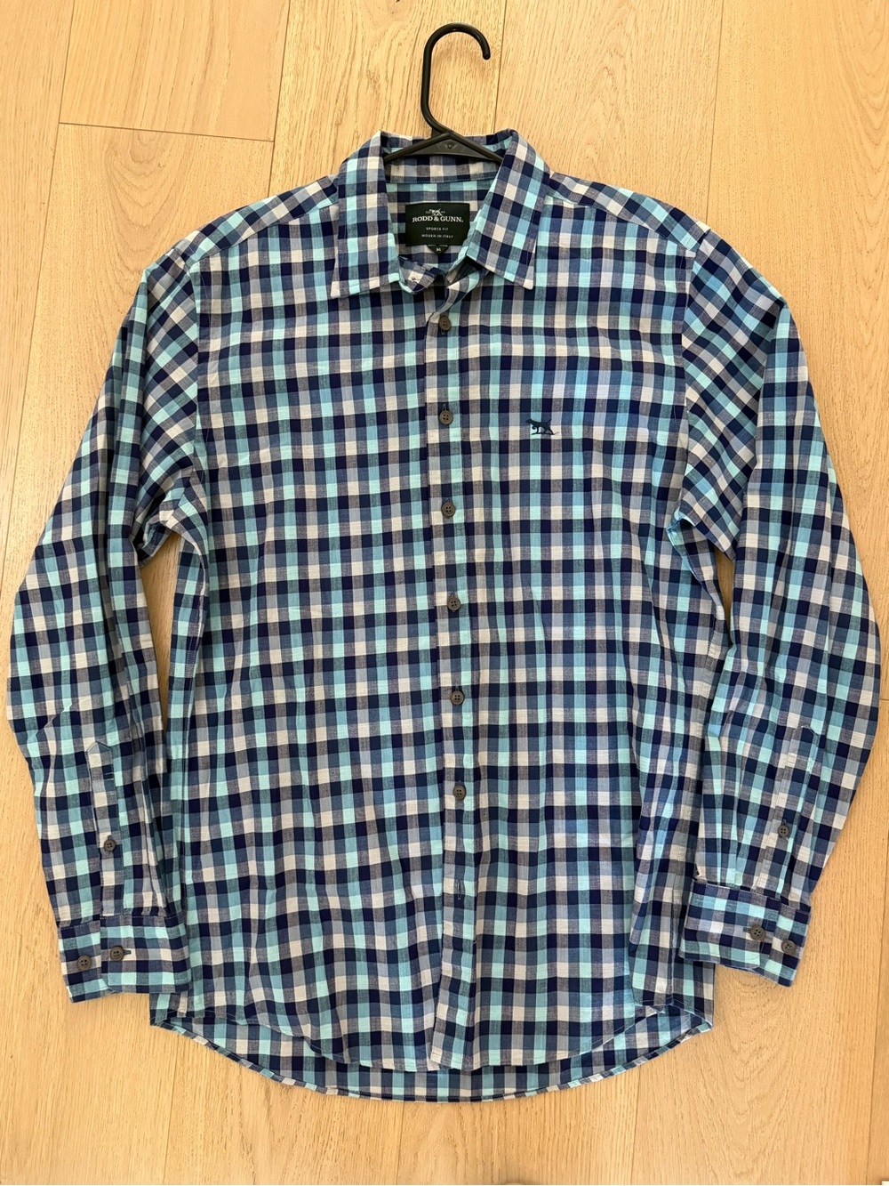 Rodd & Gunn Blue and White Plaid Long-Sleeve Button-Down Shirt